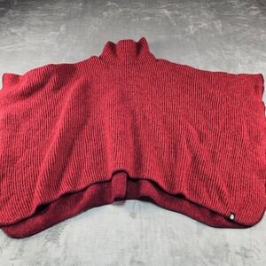 ICEWARE Vintage Wool Ponco Cape Shawl Icelandic Nordic Heavy Winter Red One Size